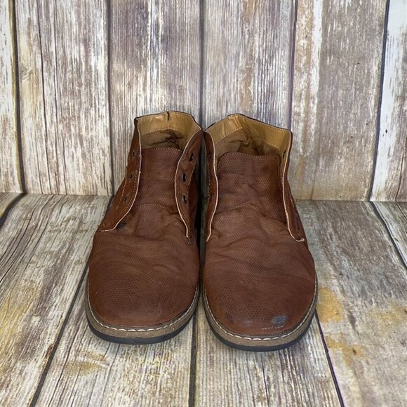 Kenneth Cole Reaction Tan Vegan Leather Lace-Up Ankle Boots Men's Size 9 - Picture 4 of 9